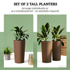 Tall Planter Set of 2 - Stackable Garden Pots