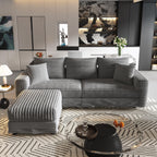 Plush Corduroy 3-Seat Sofa