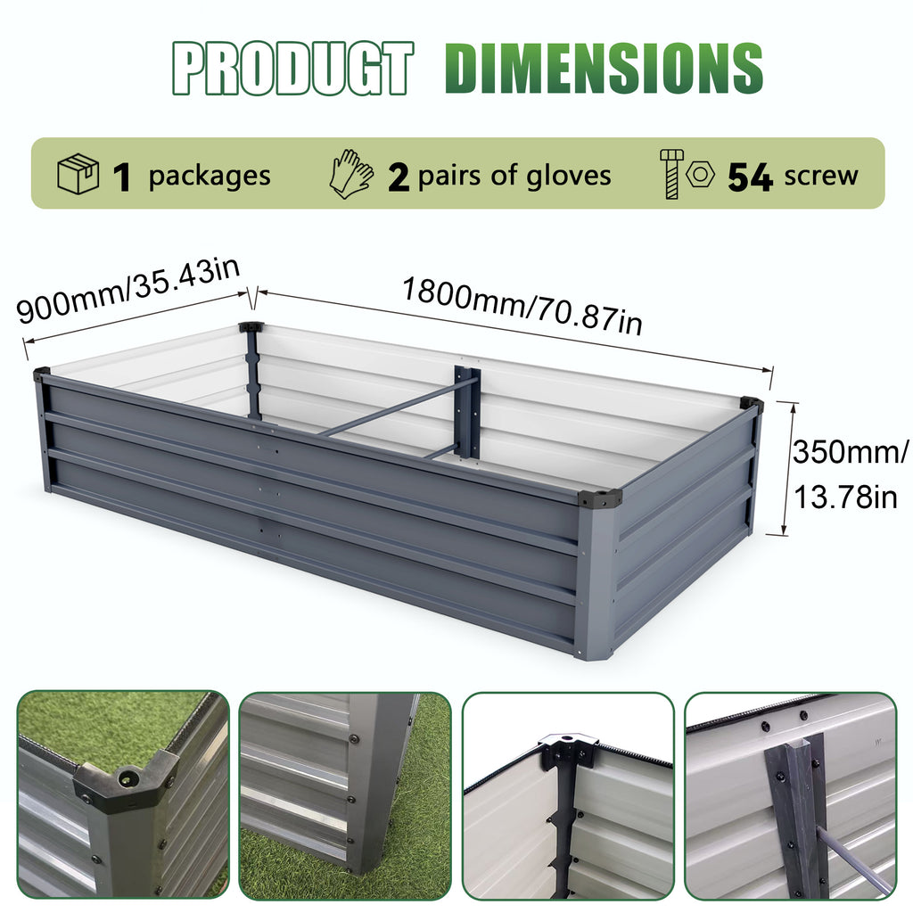 6x3x1ft Large Garden Bed