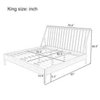 Solid Bamboo Wood Spindle Platform King Bed