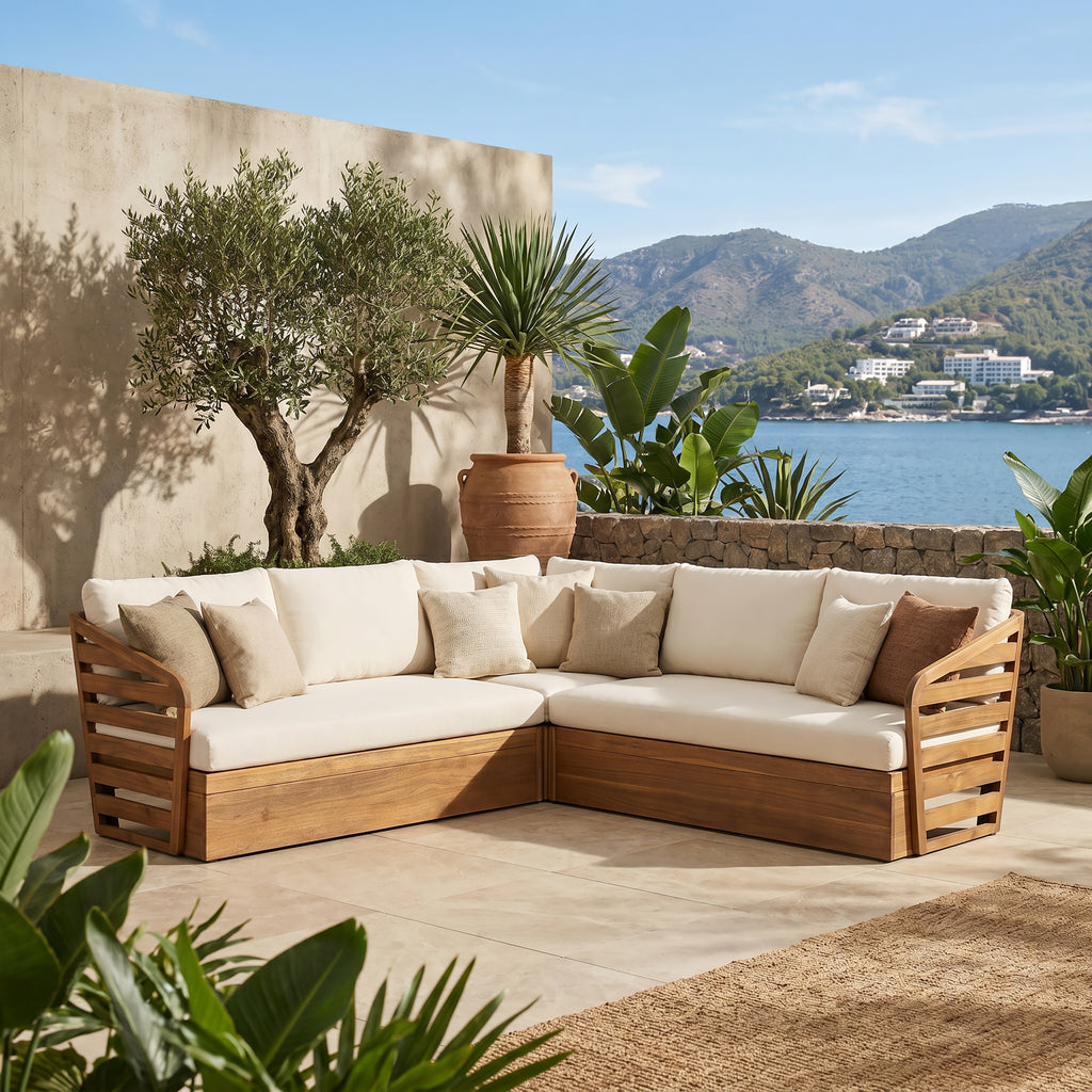 Royal Acacia Patio V Sofa Sectional Set