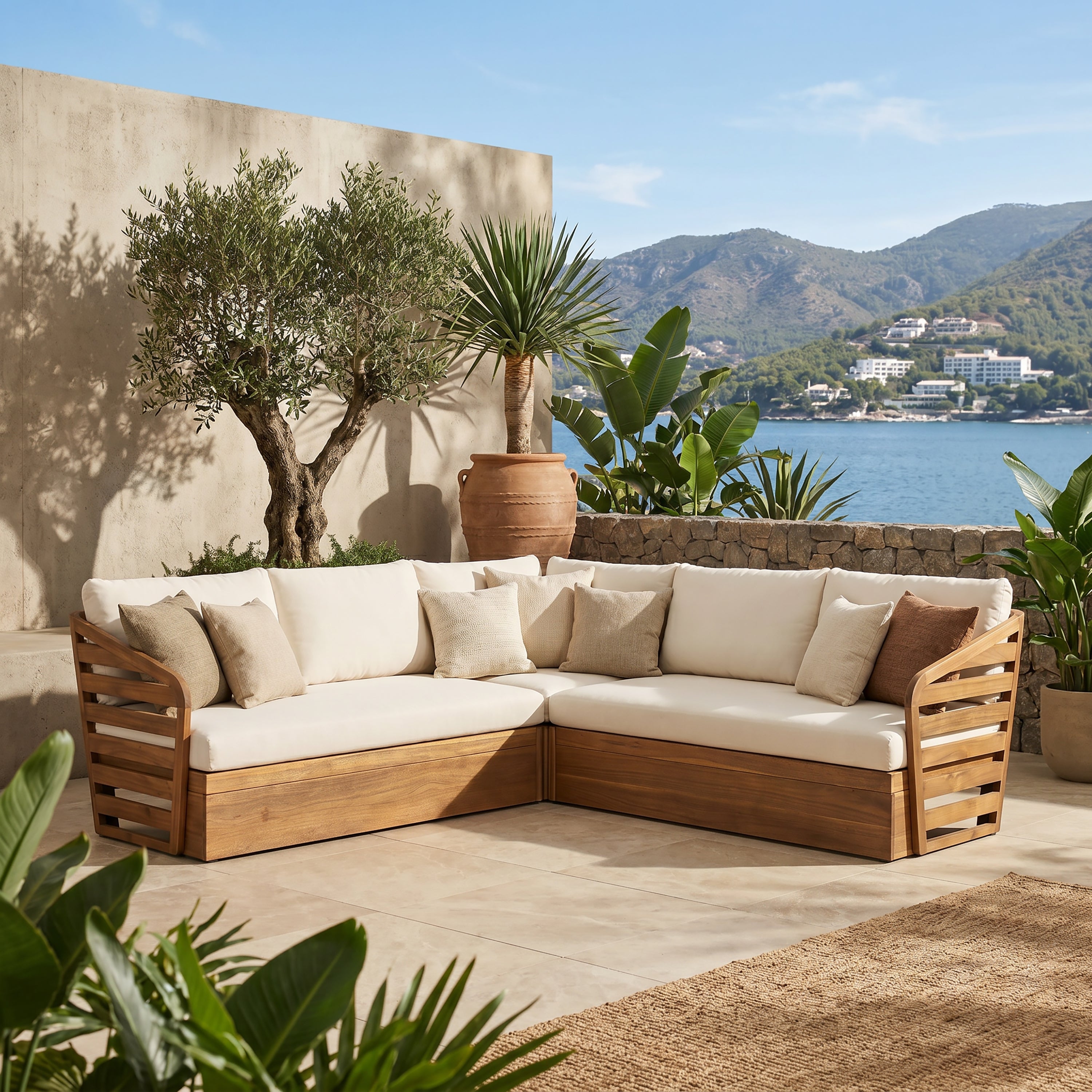 Royal Acacia Patio V Sofa Sectional Set