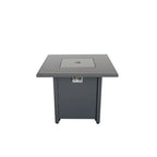 30" Powder-Coated Metal Fire Pit with Smoked Glass Surface