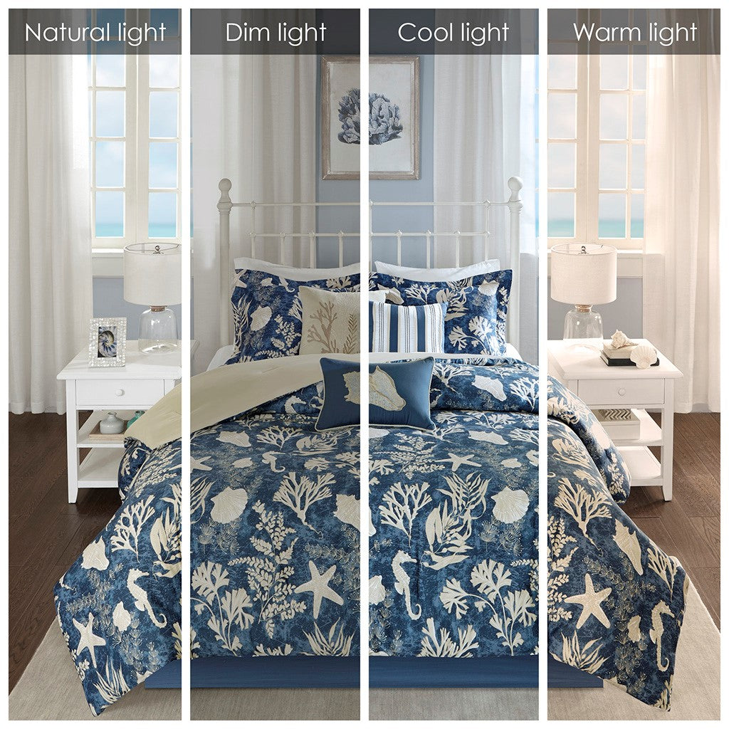 7 Piece Cotton Sateen Comforter Set