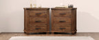 Rustic Three Drawer Reclaimed Solid Wood Farmhouse Nightstand Set of Two