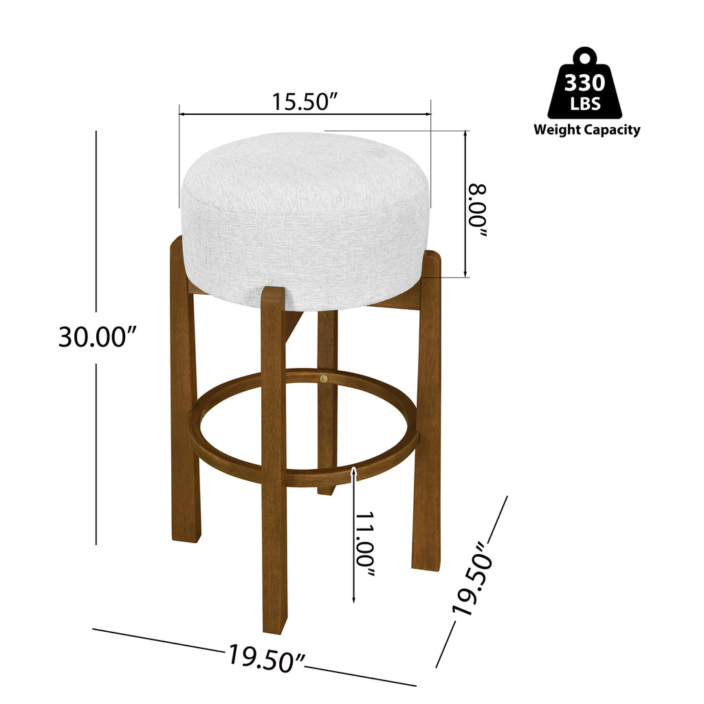 Vera Indoor Wooden Upholstered Barstool, Dark