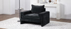 Chenille Upholstered Armchair with Wide Armrests