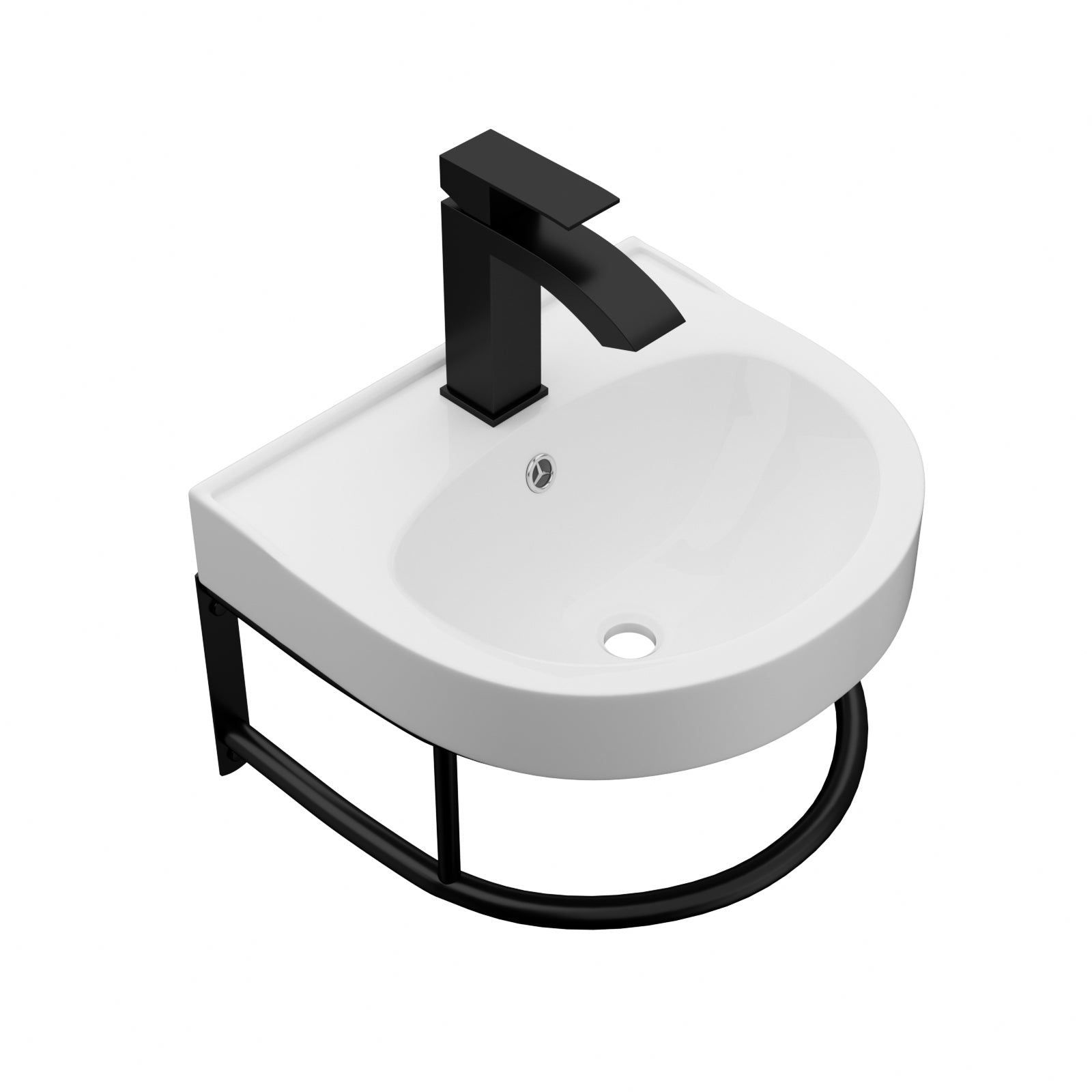 16"x14" Wall-Mounted Ceramic Bathroom Sink