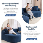 Compression Sponge L-Shape Sectional Sofa with Curved Chaise