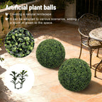 18.5-Inch Topiary Balls - Artificial Outdoor Faux Boxwood Plants