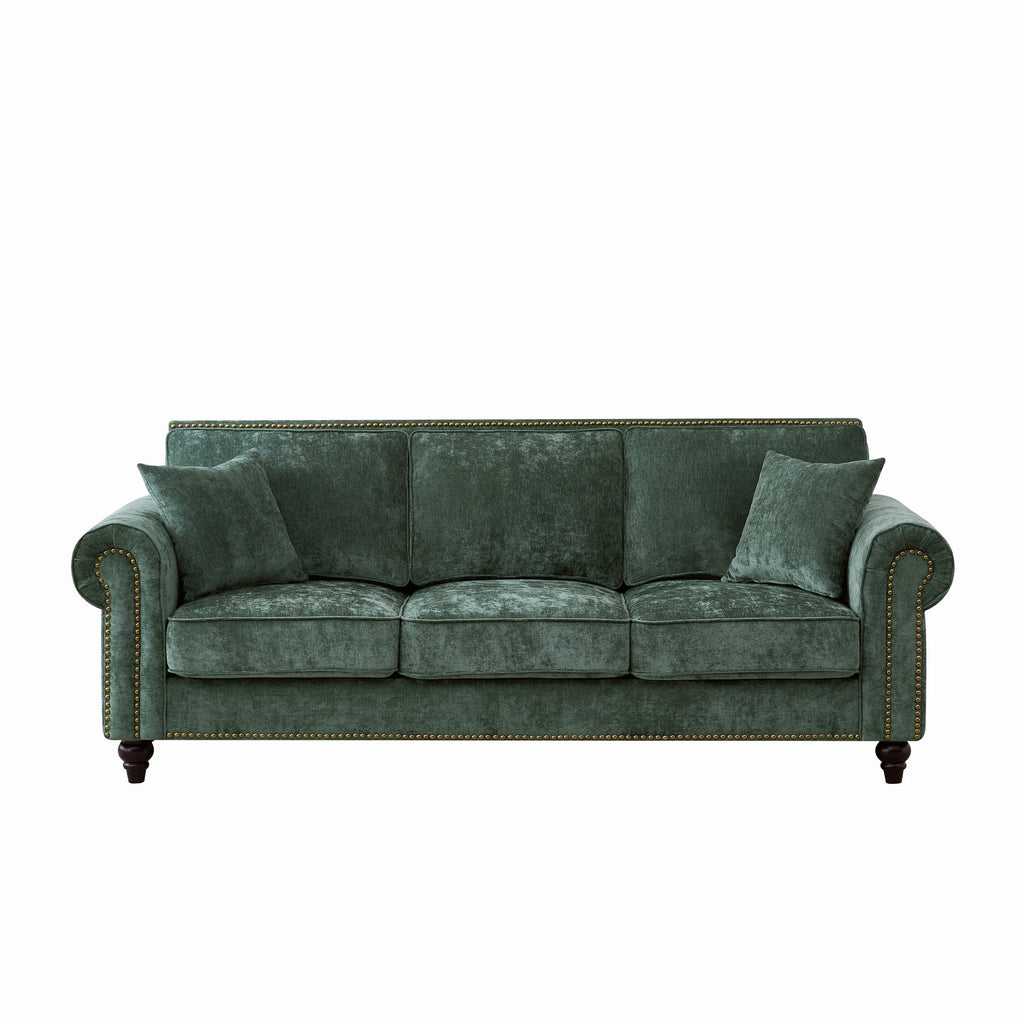 86" Modern 3-Seater Sofa with Rolled Arms