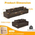 Plush Corduroy 4-Seat Sofa