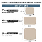 Cushion Covers for 6-Seater Wicker Rattan Sectional Sofa