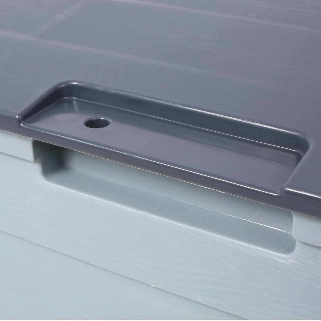 75 Gallon Resin Deck Box with Wheels for Outdoor Storage