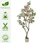 7FT Artificial Bougainvillea Tree with Realistic Flowers