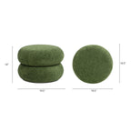 Nest 19.5" Low Round Upholstered Ottoman, Moss