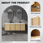 60" Wall-Mounted Bathroom Vanity with Double Resin Sink