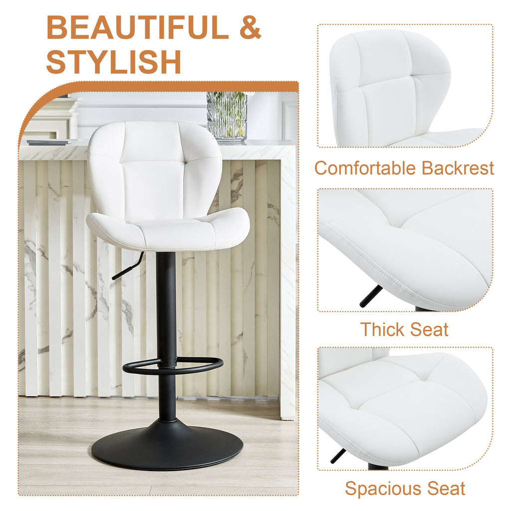 Set of 2 Height Adjustable Bar Stools