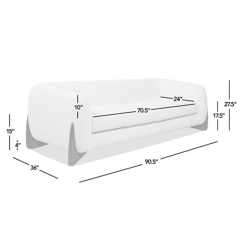 Alpine 90.5" Sherpa Sofa, Moss