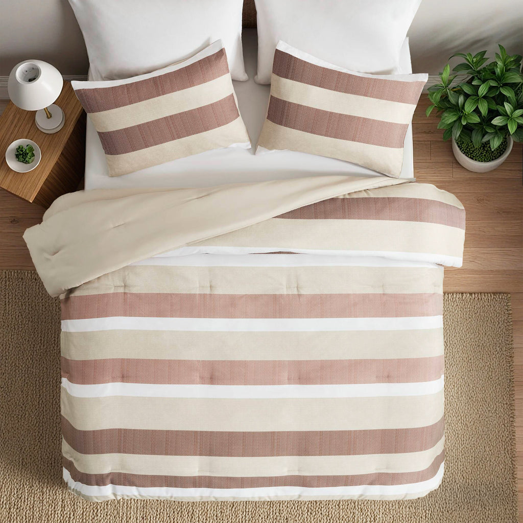 2-Piece Twin/Twin XL Stripe Textured Print Comforter Set