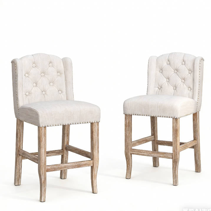 Vienna Contemporary Fabric Tufted Wingback Counter Stools