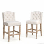 Vienna Contemporary Fabric Tufted Wingback Counter Stools