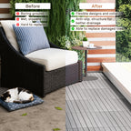 30 PCS Interlocking Deck Tiles Striped Pattern