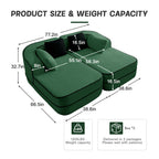 77.2" Teddy Fabric No Assembly Sofa with Double Chaises