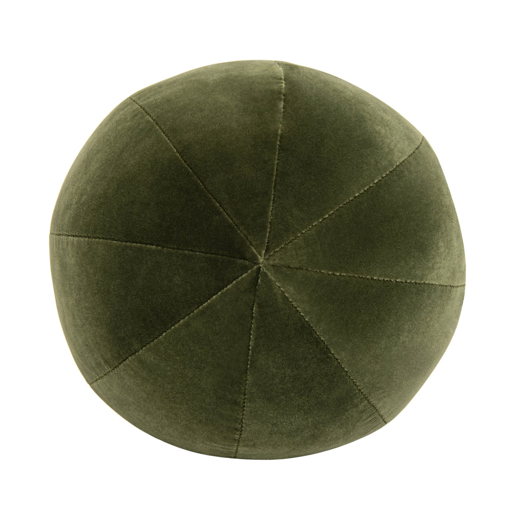 Luna 12" Round Sphere Accent Ball Throw Pillow, Olive