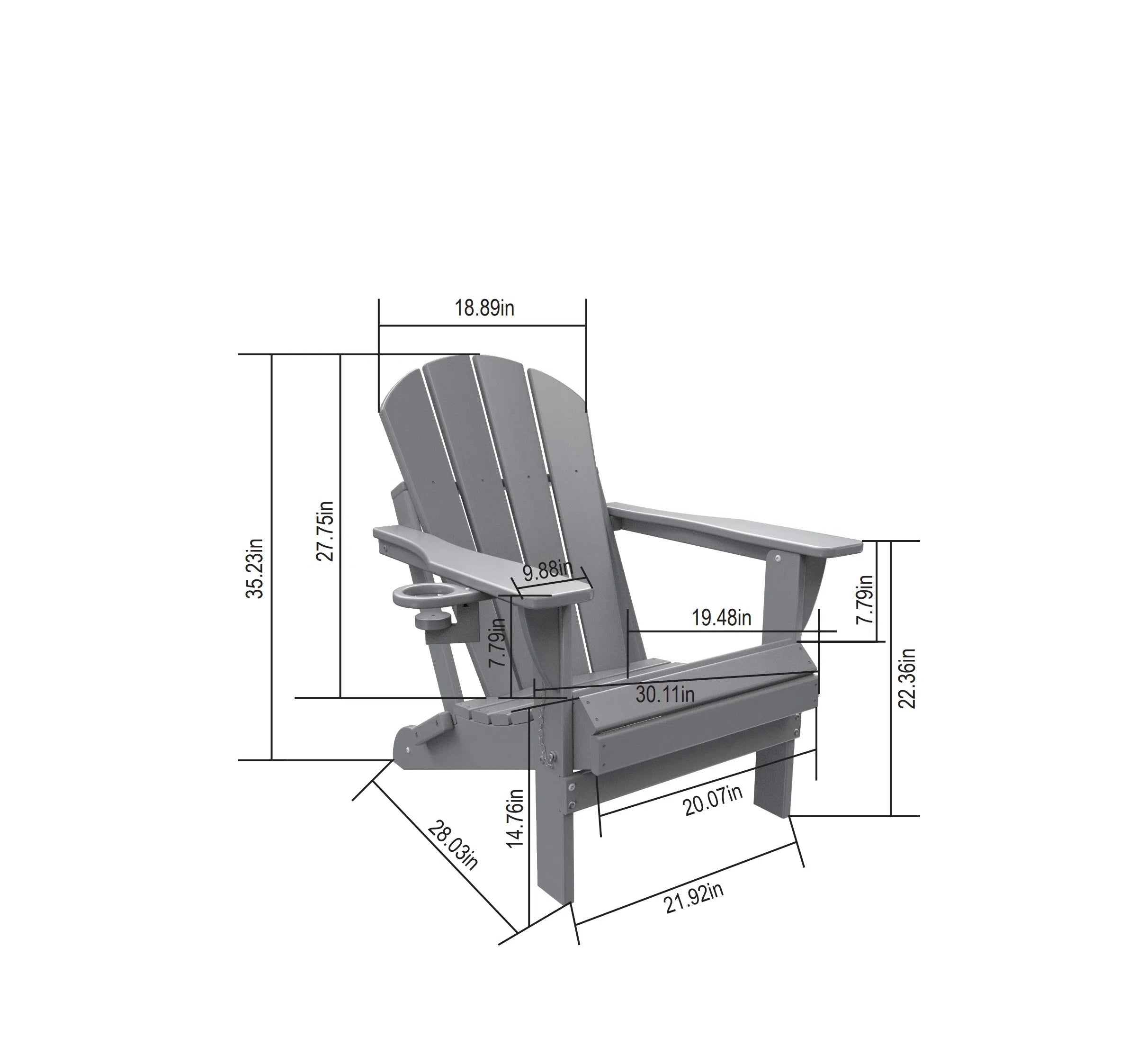 HDPE Folding Adirondack Chair
