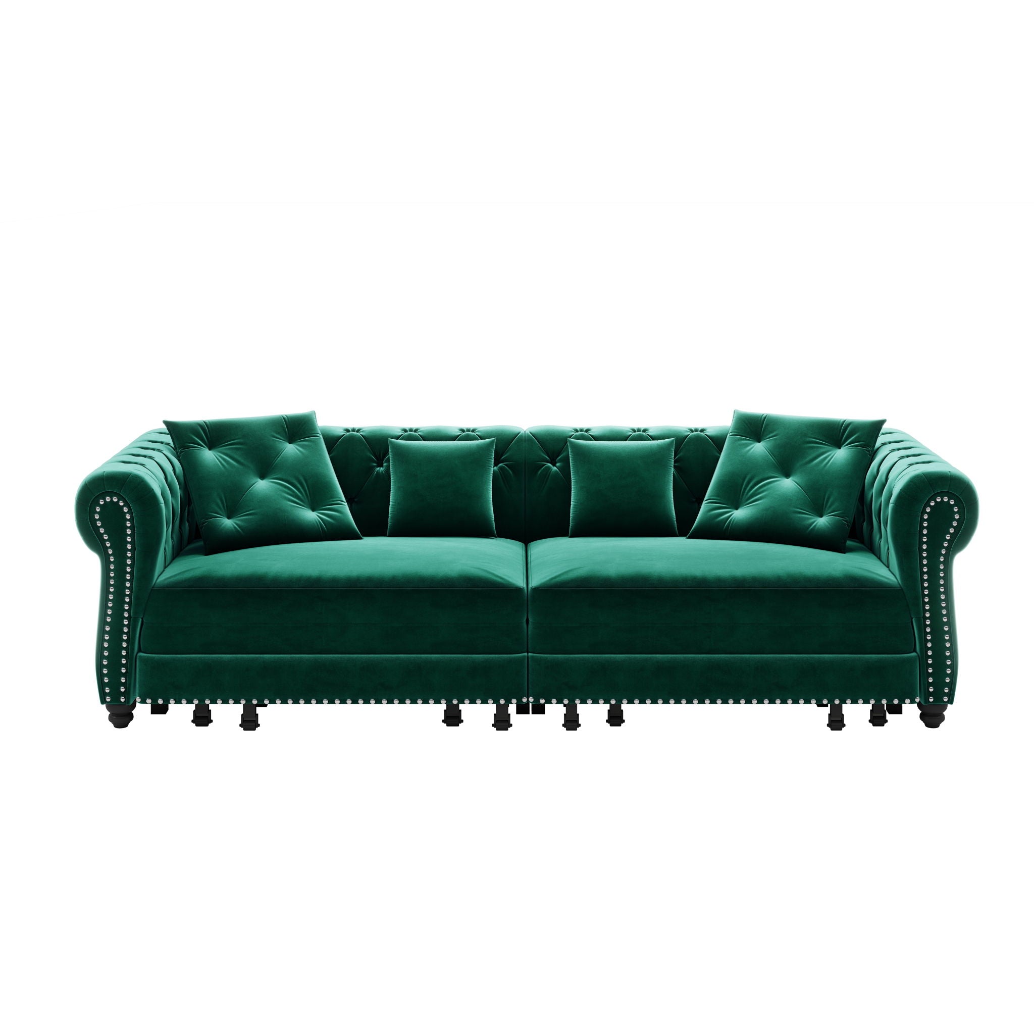 3 In 1 Pull Out Sofa Bed With Movable Ottoman