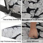 2 Pcs Set Indoor/Outdoor Chaise Lounge Chair Cushion