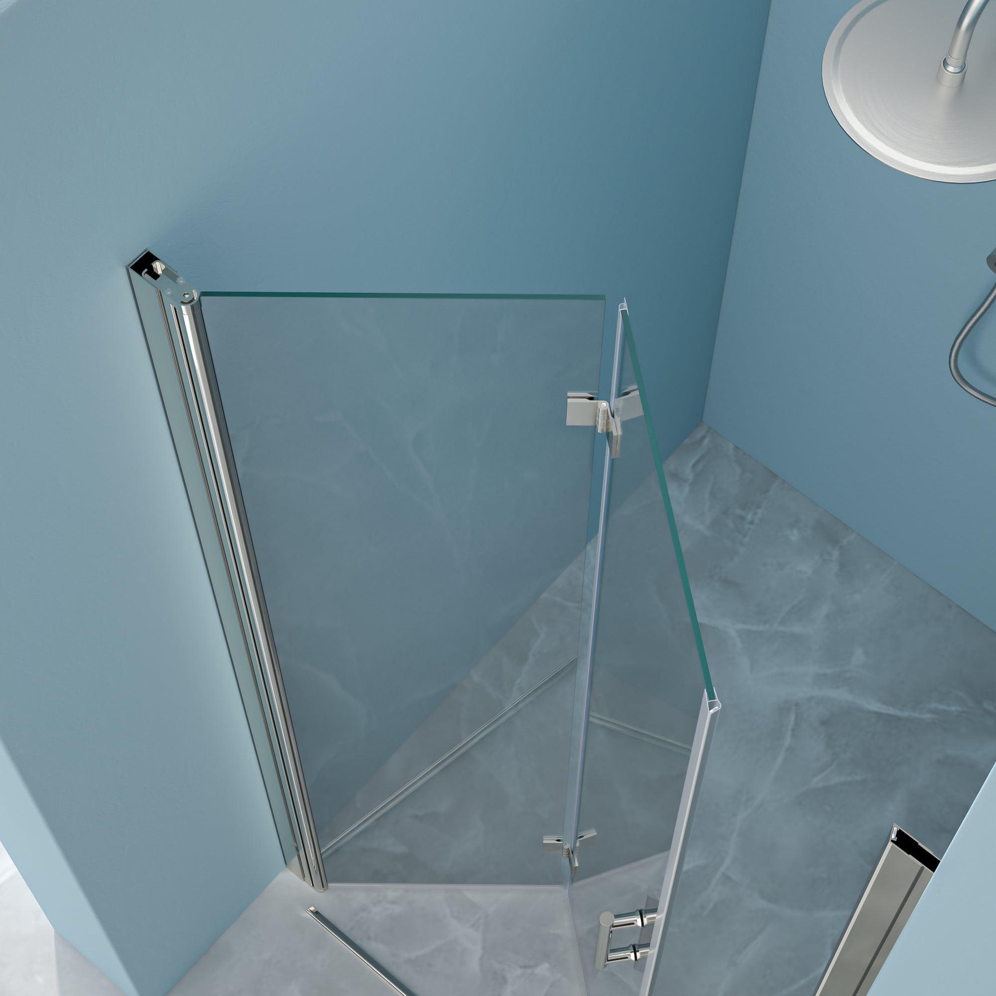 34"W x 72"H Frameless Shower Door with Tempered Glass