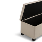 Dover 36 Inch Wide Storage Ottoman Bench in Satin