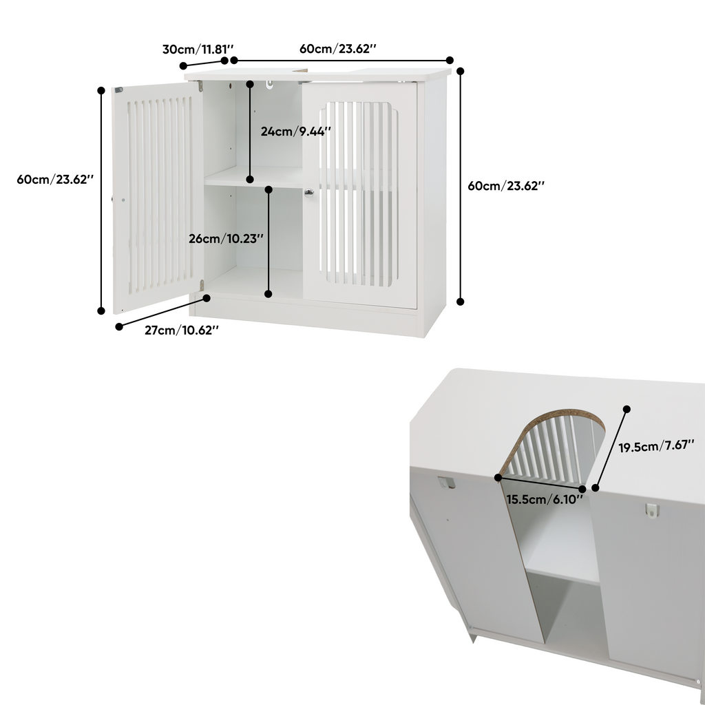 Louvered Double-Door Floor-Standing Bathroom Vanity
