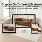 FX 85.5" Living Room Chesterfield Sofa with Rolled Arms