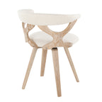 Mid-Century Modern Dining Accent Chair in Cream