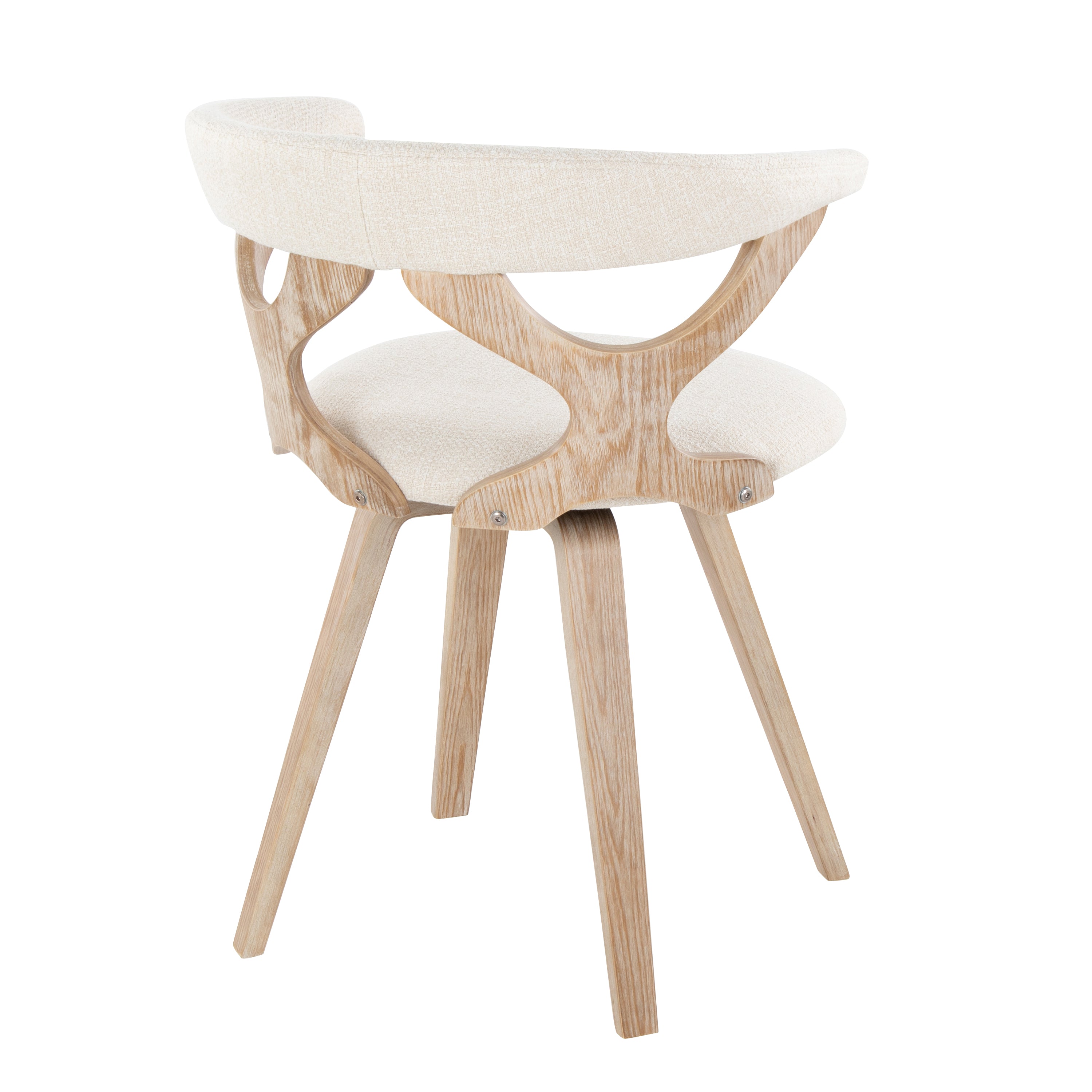 Mid-Century Modern Dining Accent Chair in Cream