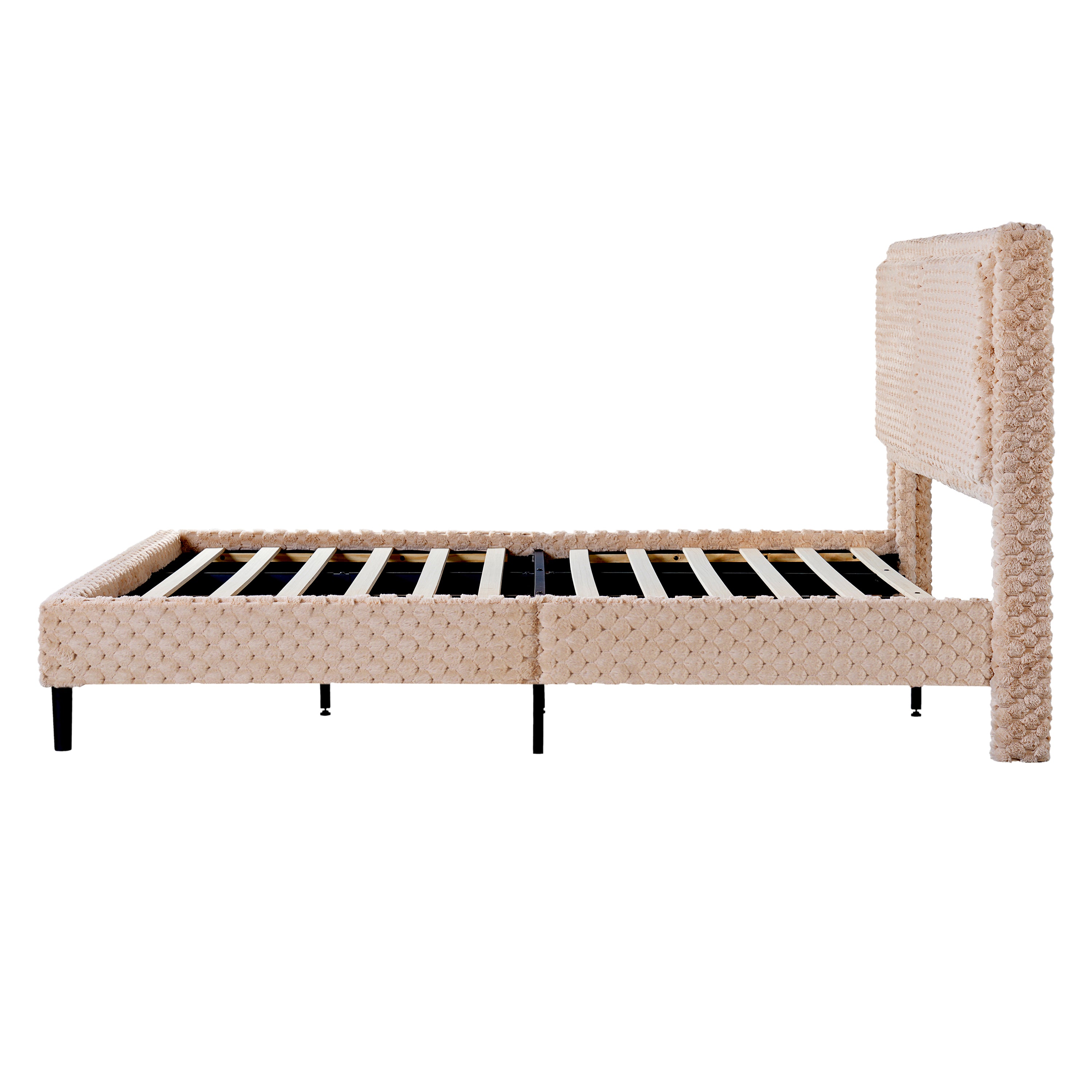 Simple Modern Camel Plush Soft Bed