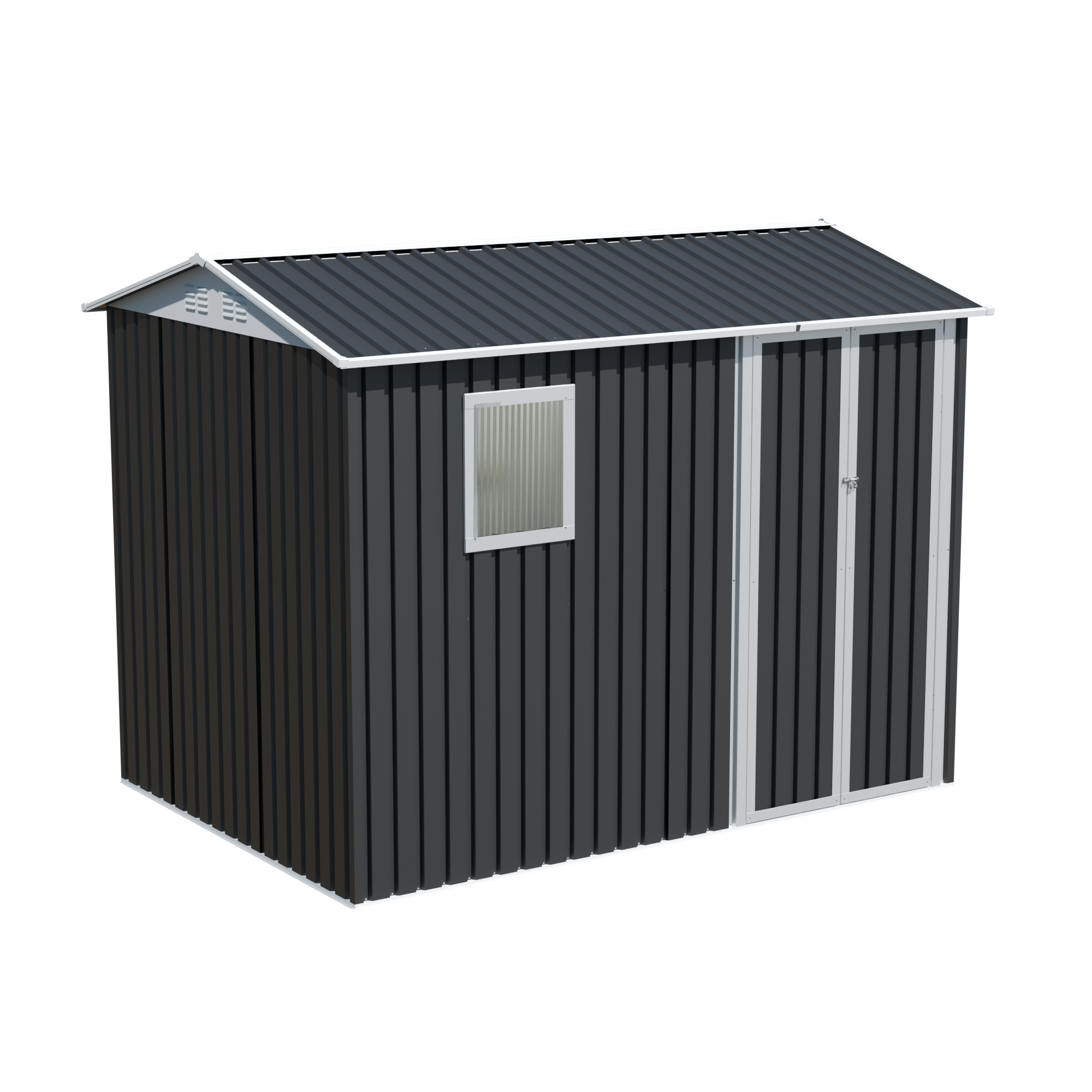9x6 FT Metal Garden Shed with Windows