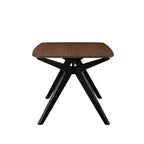 5-Piece Upholstered Dining Set With Rubberwood Frame, Grey+Walnut+Black