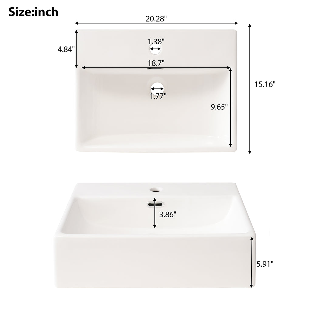20-Inch Bathroom Vanity With Ceramic Sink
