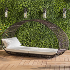 Lavina 91.25'' Wicker Outdoor Patio Canopy Daybed