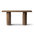 Arbor 60" Reclaimed Elm Double Pillar Console Table, Heritage Medium-Dark