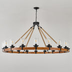 18-Light Rustic Wagon Wheel Chandelier