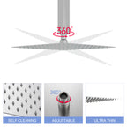 10" Square Rainfall Shower Head, Wall/Ceiling Mounted