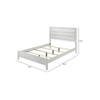 White Eastern King Size Bed Panel Headboard Wave Texture