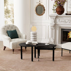 Contemporary Rotatable Cocktail Table with Solid Rubber Wood Legs