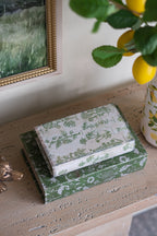 S/2 Decorative Book Boxes with Rustic Floral Patterns