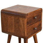 Soli Wood Mini Chestnut Curved Nightstand